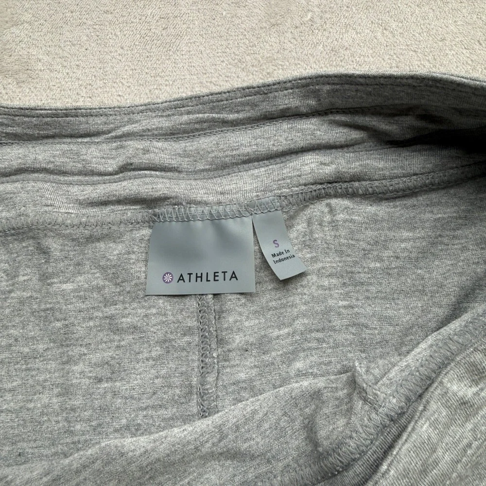 Athleta High Low Maxi Skirt Womens Small Gray Drawstring Jersey Knit Flowy Boho